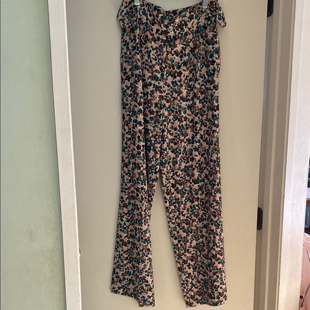 Elegant Floral Wide Leg Pants